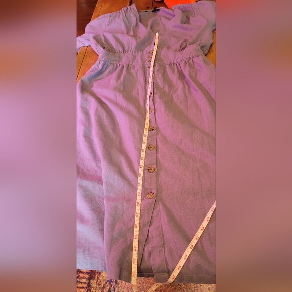 Buffalo V-Neck Button-Front Blue Midi Dress - Picture 7 of 7